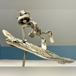 Hinz & Kunst German Nuts + Bolts Metal Art Sculpture Scuba Diver & Manta Ray